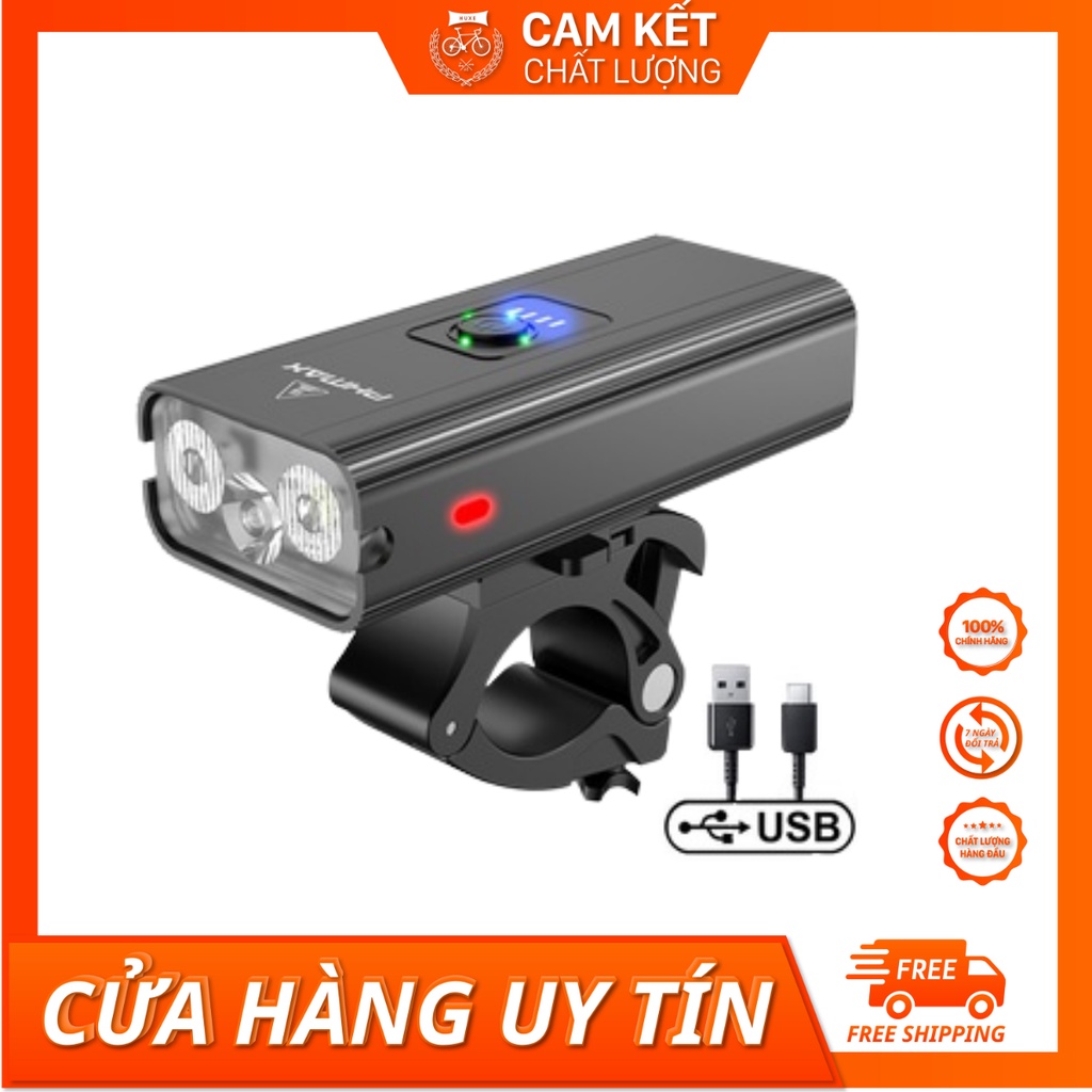 Đèn xe đạp siêu sáng 2 đèn nhiều tính năng. Bóng Led full chức năng sạc USB tiện dụng. Hàng chính hãng cao cấp.