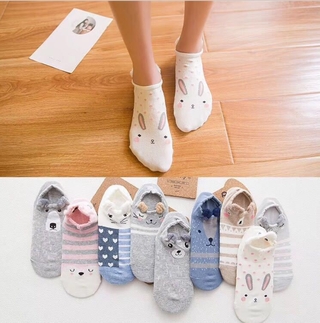 Vớ cotton khử mùi hình con vật xinh xắn cho nữ mang trong 4 mùa (loại 1)