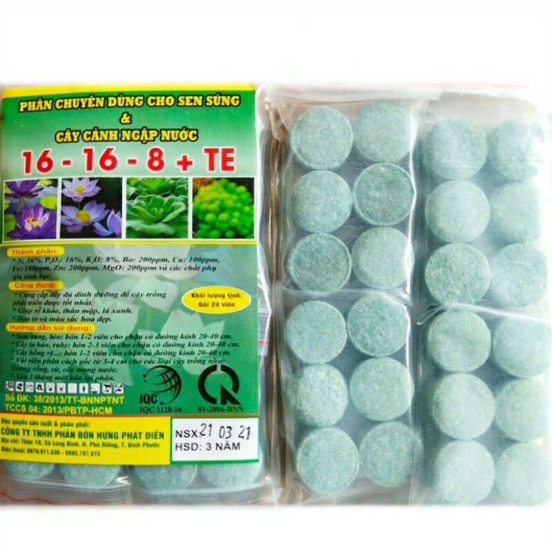 VIÊN PHÂN CHUYÊN DÙNG CHO SEN, SÚNG VÀ CÂY NGẬP NƯỚC