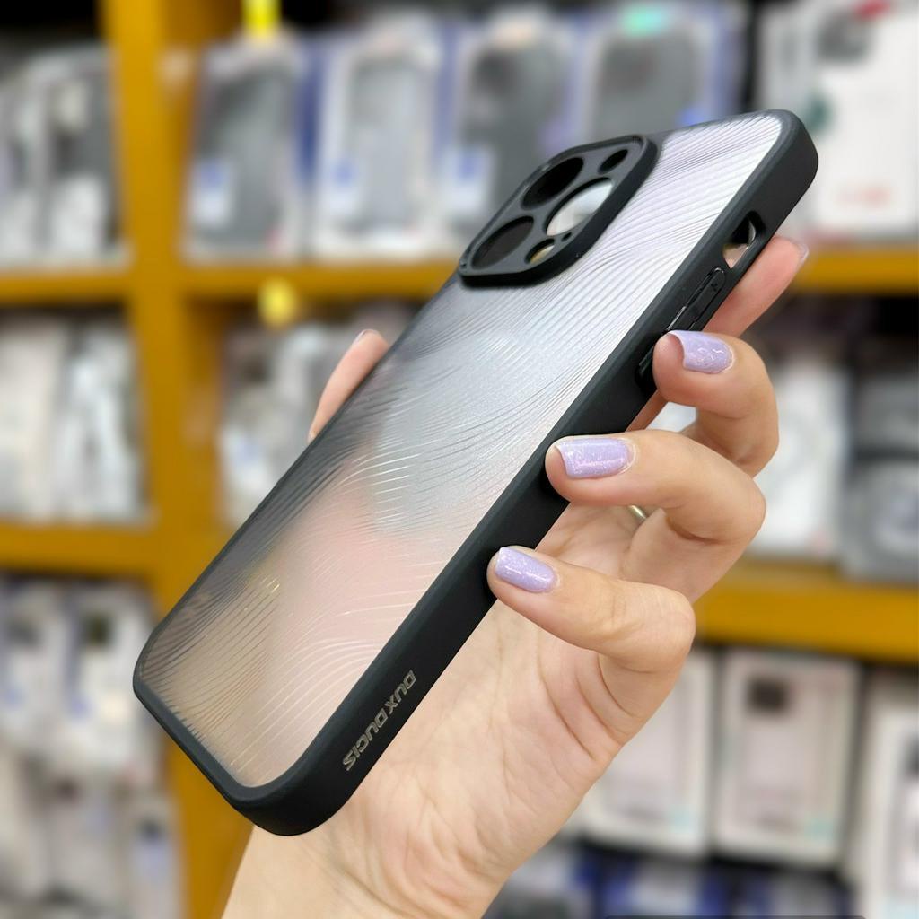 Ốp lưng Dux ducis cho iPhone 12 Pro max,13 Pro max,14 Pro,14 Pro max lưng nhám vân viền màu