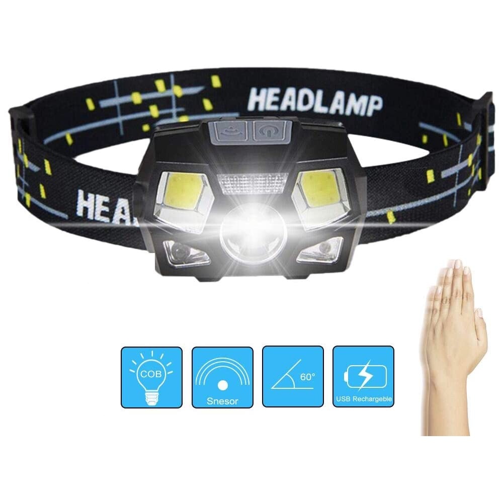 Đèn Led Đeo Đầu Cảm Biến Mạnh Mẽ Sạc Usb Chống Nước Cho Hoạt Động Ngoài Trời