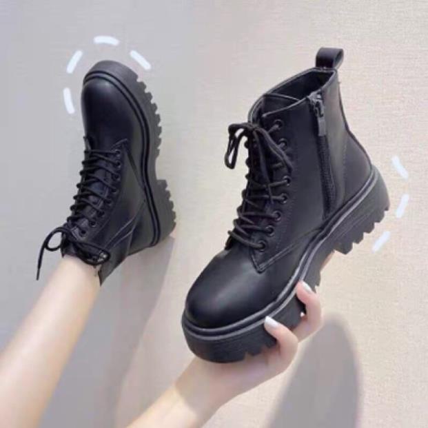 Giày boot nữ ullzang 🧡HÀNG TRUNG🧡 thời trang màu đen siêu hót full box bill | WebRaoVat - webraovat.net.vn