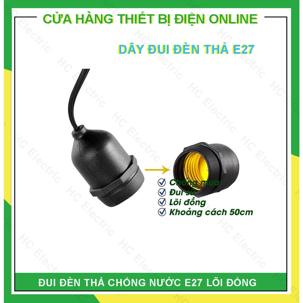 [ Bán lẻ1cái ] Đui đèn E27- Đui đèn chống nước