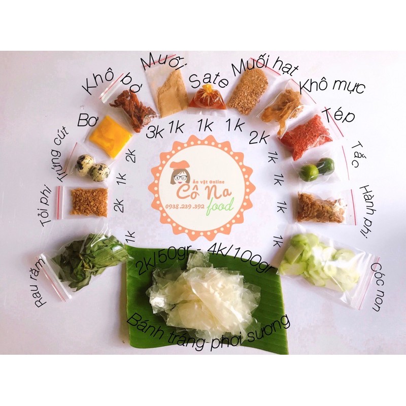 Gia vị lẻ ăn kèm bánh tráng