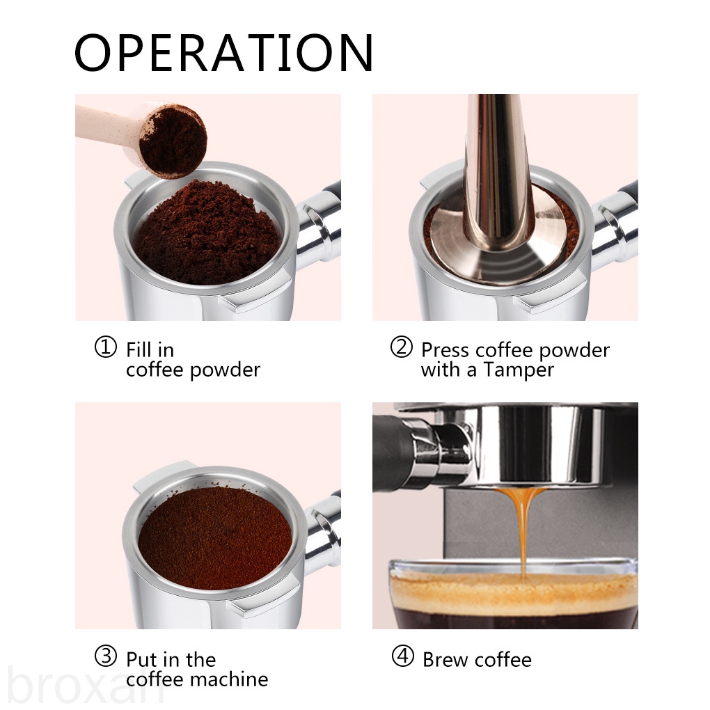 Bộ Lọc Cà Phê Không Đáy Thay Thế Cho Delonghi Ecp31.21 / Eco310 / Eco35.31 Broxah