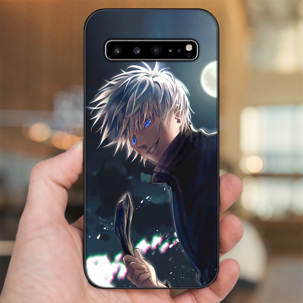 Ốp lưng Samsung S10, S10 5G, S10 Plus viền đen in hình Satoru Jujutsu Kaisen