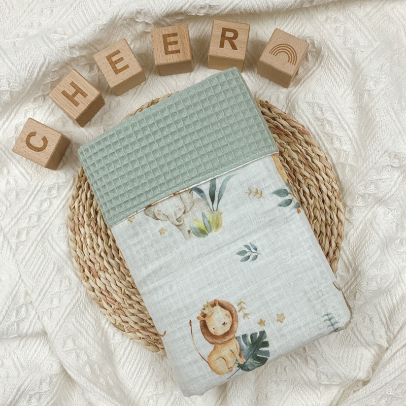 Chăn Quấn Em Bé Chất Liệu Cotton In Họa Tiết Lá Cây Xinh Xắn