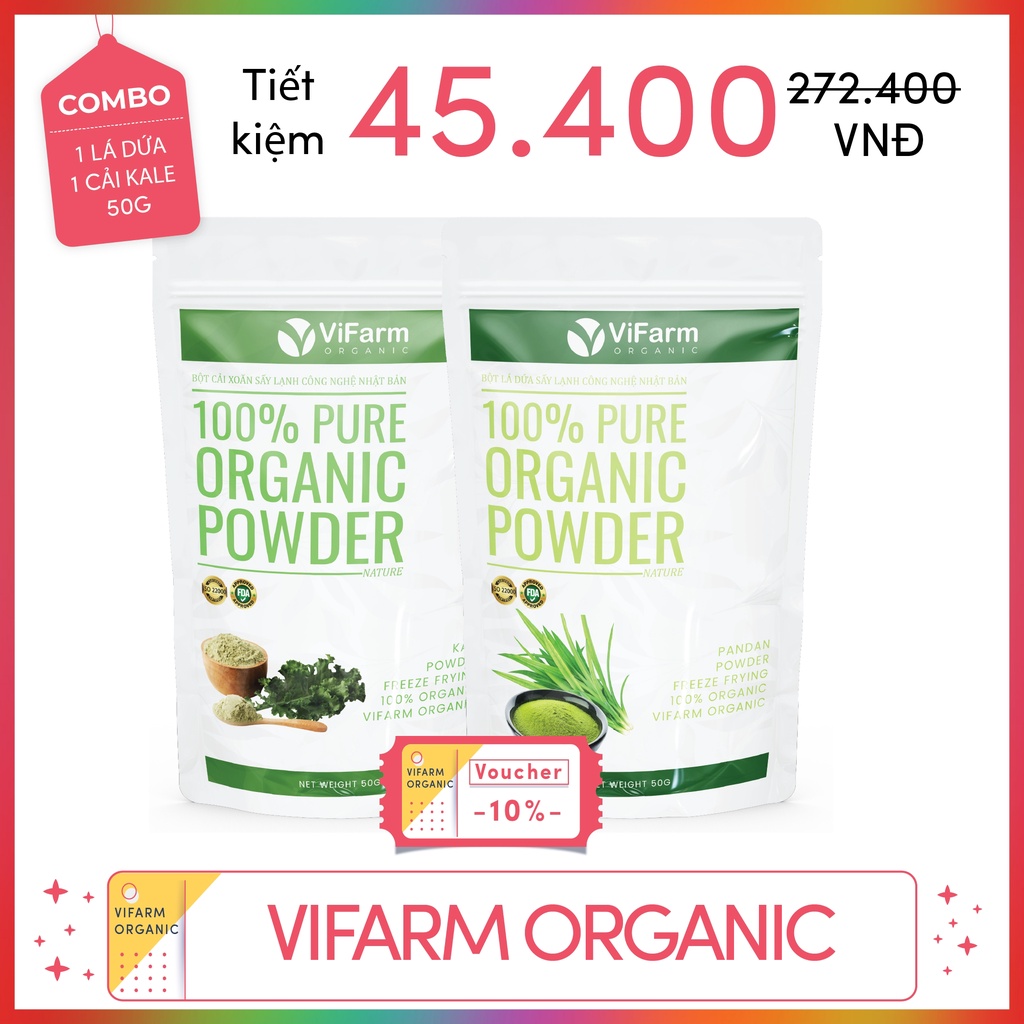 Bột Lá Dứa Nguyên Chất 100% ViFarm 50Gram