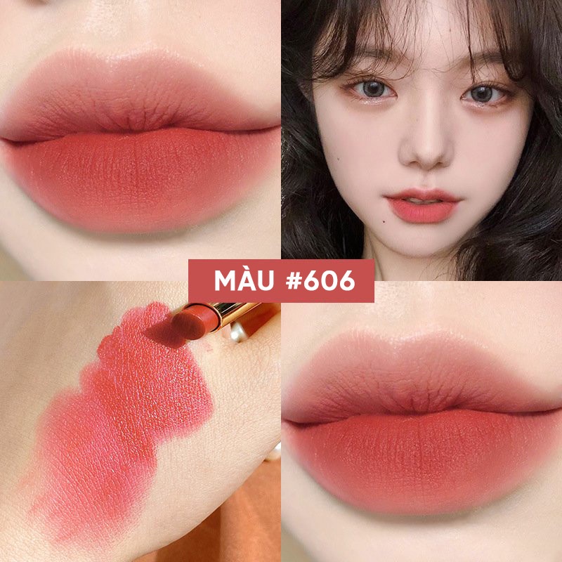 Son Nhung Mịn Hanru Hanru Vỏ Bọc Da Kèm Hộp Quà Tặng Ấn Tượng Cho Bạn Nữ