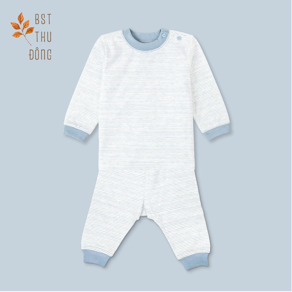 Bộ Nút Vai Thu Đông MIOMIO, Họa Tiết: Thỏ, Sọc, Mèo Mây Cho Bé Trai Bé Gái , Vải Interlock Cotton