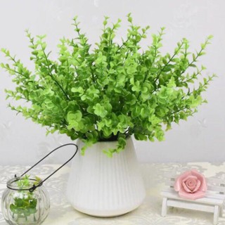 Nhánh giả cỏ xanh tròn trang trí