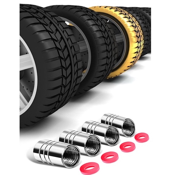 Set 4 nắp van lốp xe tiện dụng cho ô tô Honda Toyota Hyundai Kia Mitsubishi