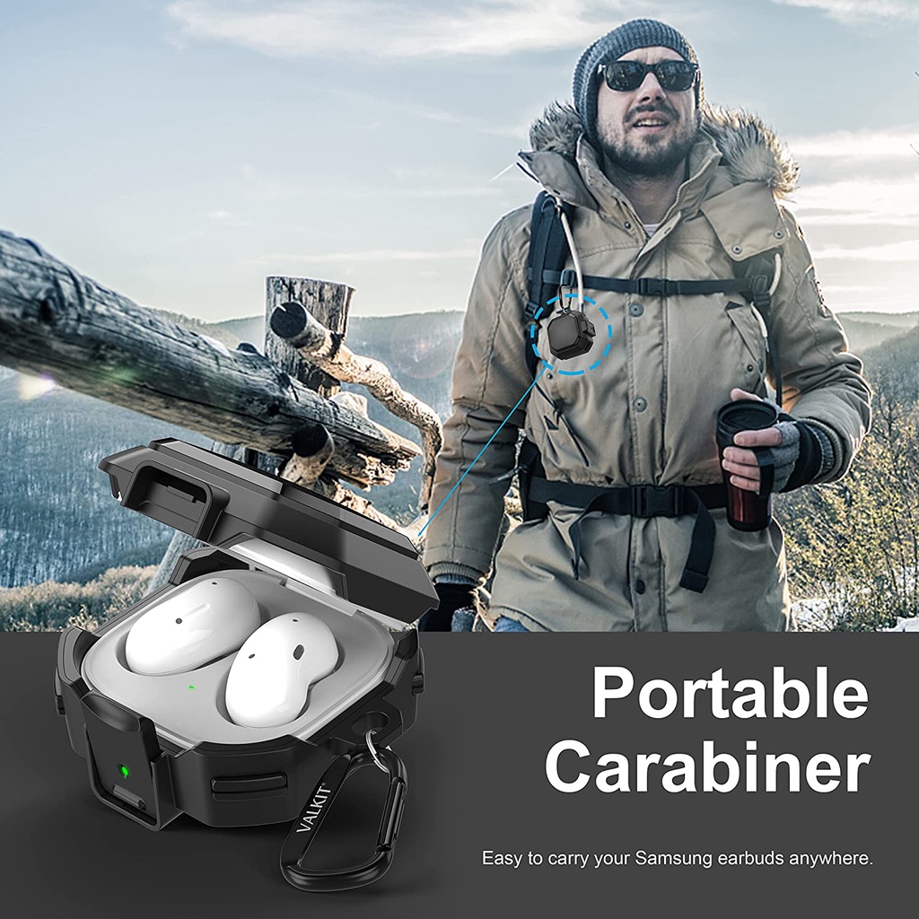 Vỏ Bảo Vệ Hộp Sạc Tai Nghe Samsung Galaxy Buds 2 / Galaxy Buds Pro / Galaxy Buds Live Có Khóa Chống Sốc