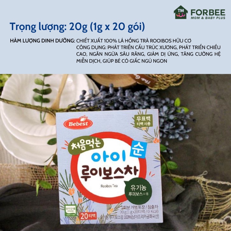 Hồng trà ROIBOIs BEBEST - Dành cho trẻ em từ 6 tháng tuổi (20 gói/hộp) - FORBEE