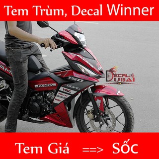 Tem Trùm Decal Xe Winner Đỏ Đen AMG