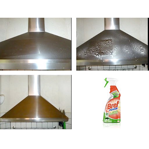 Chai xịt tẩy rửa vết bẩn dầu mỡ nhà bếp Bref power750ml [Hàng Đức chính hãng]