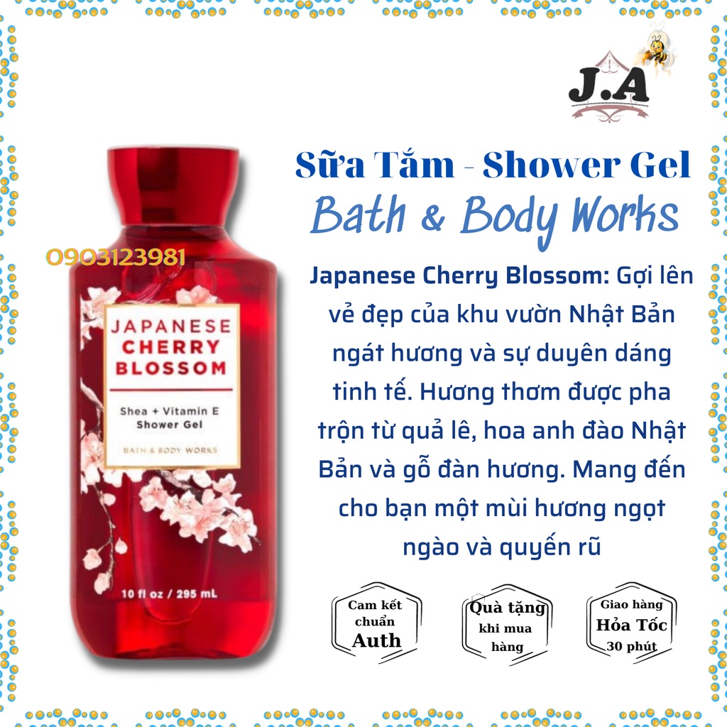 (Mùi Hot) Sữa Tắm Dưỡng Ẩm Bath &amp; Body Works Chính Hãng Mỹ, Showel Gel - J.A Shop
