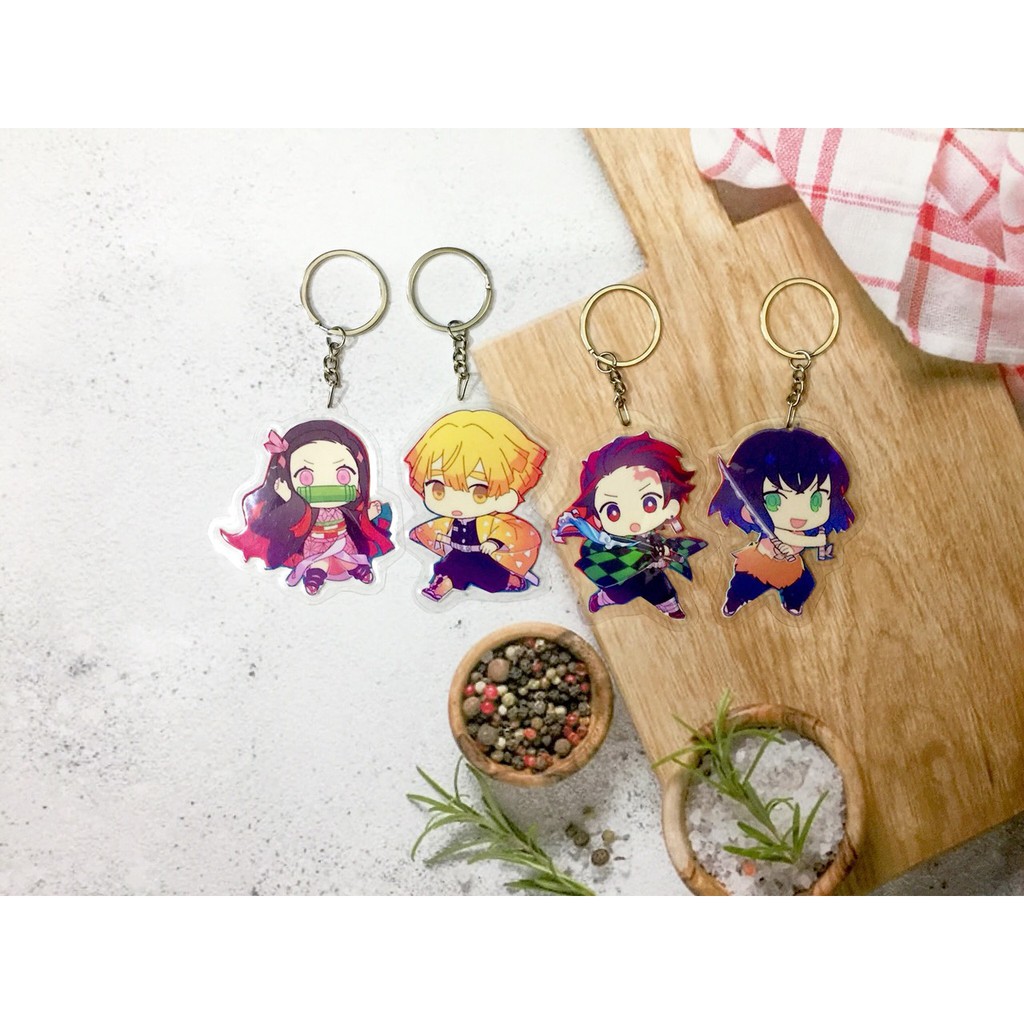 Móc khóa Kimetsu no Yaiba hàng có sẵn nhận in theo yêu cầu