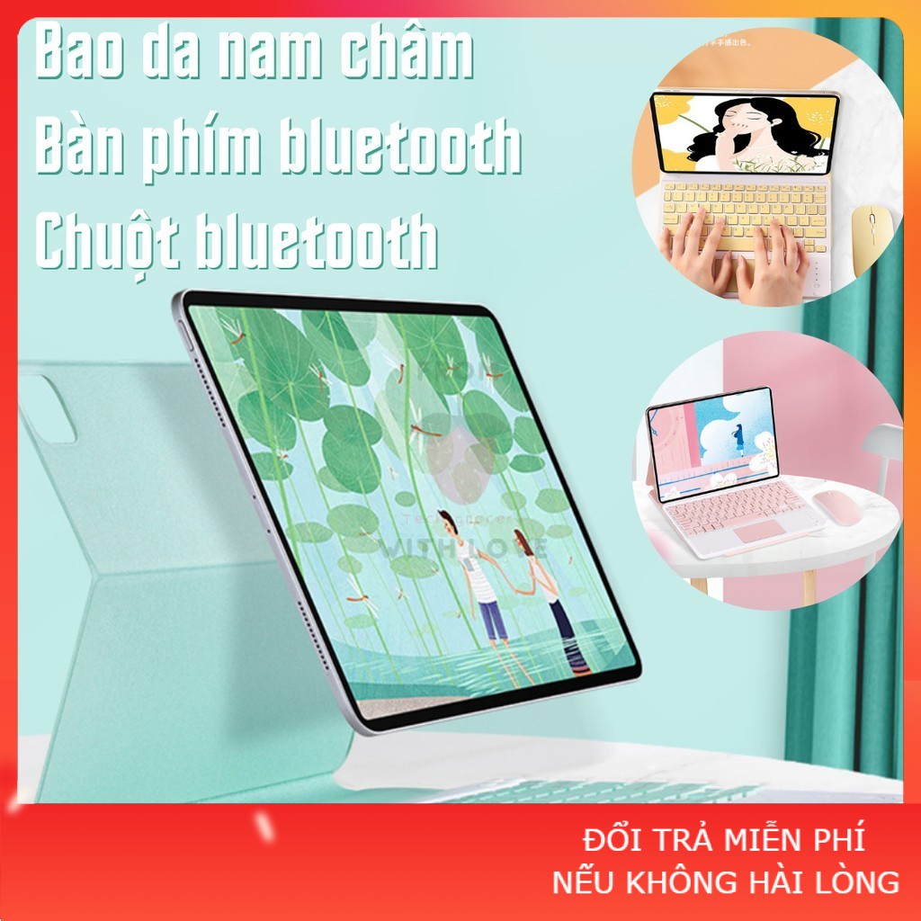 Combo 3-IN-1 cover nam châm + bàn phím + chuột bluetooth cho iPad Pro 11 12.9 Air 4 - bao da bàn phím không dây chuột | BigBuy360 - bigbuy360.vn