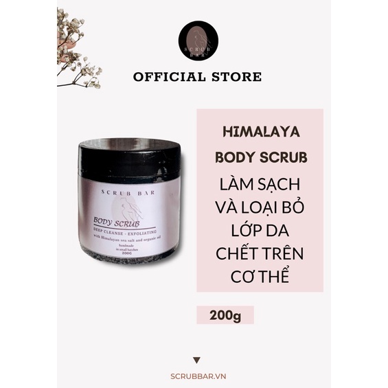Tẩy Tế Bào Chết Body Cơ Thể ❤️ Freeship ❤️ Làm Sạch Giảm Sần Mụn Sáng Mịn Da Muối hồng Himalaya Body Scrub 200g | BigBuy360 - bigbuy360.vn