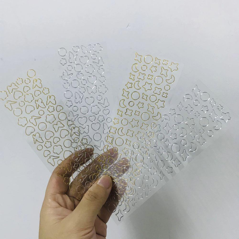 Sticker Dán Trang Trí Sổ Tay Bằng PVC Laser Họa Tiết Hoạt Hình Ngôi Làng / Bướm / Mặt Trăng