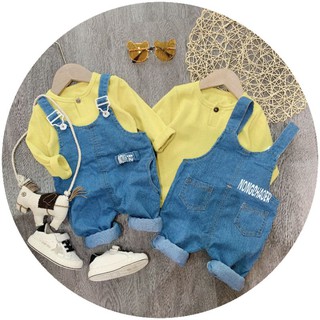 Set yếm bò mix áo vàng