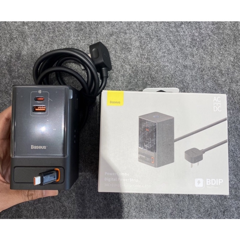Bộ Sạc Nhanh Baseus GAN5 65W Power Combo Digital Power Strip 6 in 1