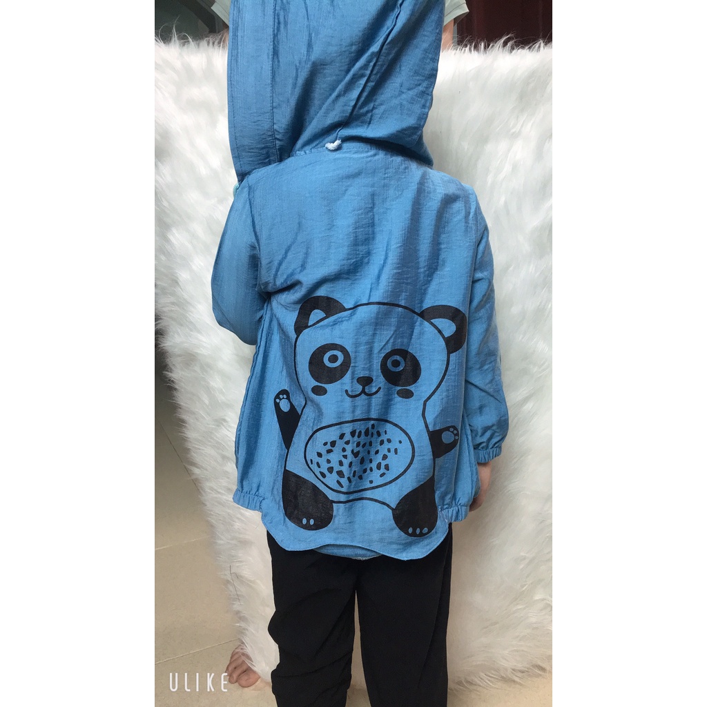Áo gió đũi chống nắng cho bé Từ 6-23kg hình gấu cute, áo khoác cho bé trai bé gái Tiny Kids