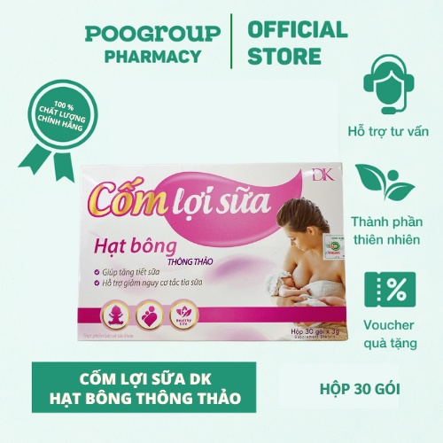 Cốm lợi sữa DK Hạt Bông Thông Thảo giúp mẹ tăng tiết sữa, giảm nguy cơ tắt sữa