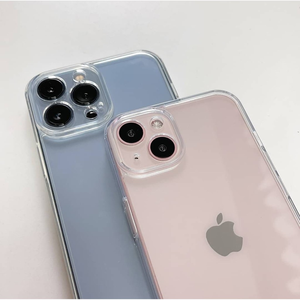 Ốp Lưng Iphone 13 / 13 Pro / 13 Pro Max / 13 Mini - trong suốt cạnh thẳng bảo vệ camera TSTS