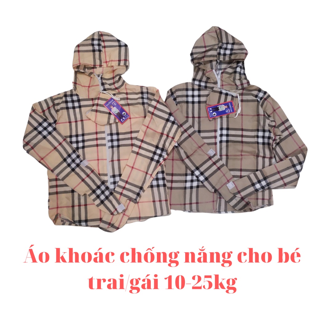 Áo khoác chống nắng cho bé trai/gái 10-25kg- mẫu BBR