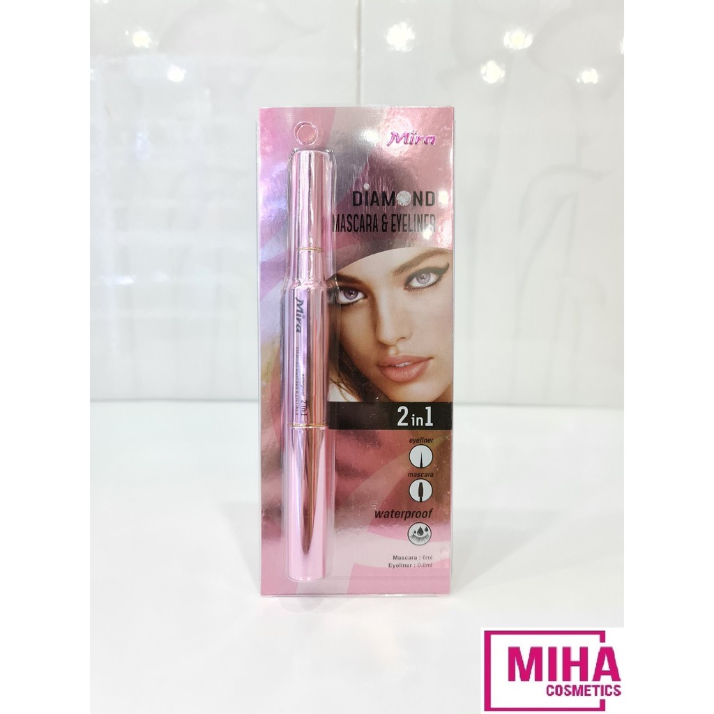 Bút Kẻ Mắt Nước Kết Hợp Mascara Kim Cương 2 in 1 Mira Diamond Mascara & Eyeliner Hàn Quốc