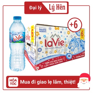 Thùng 24 Tặng 6 Chai Nước Suối Tinh Khiết Đóng Chai Lavie Bao Bì Xuân Chai