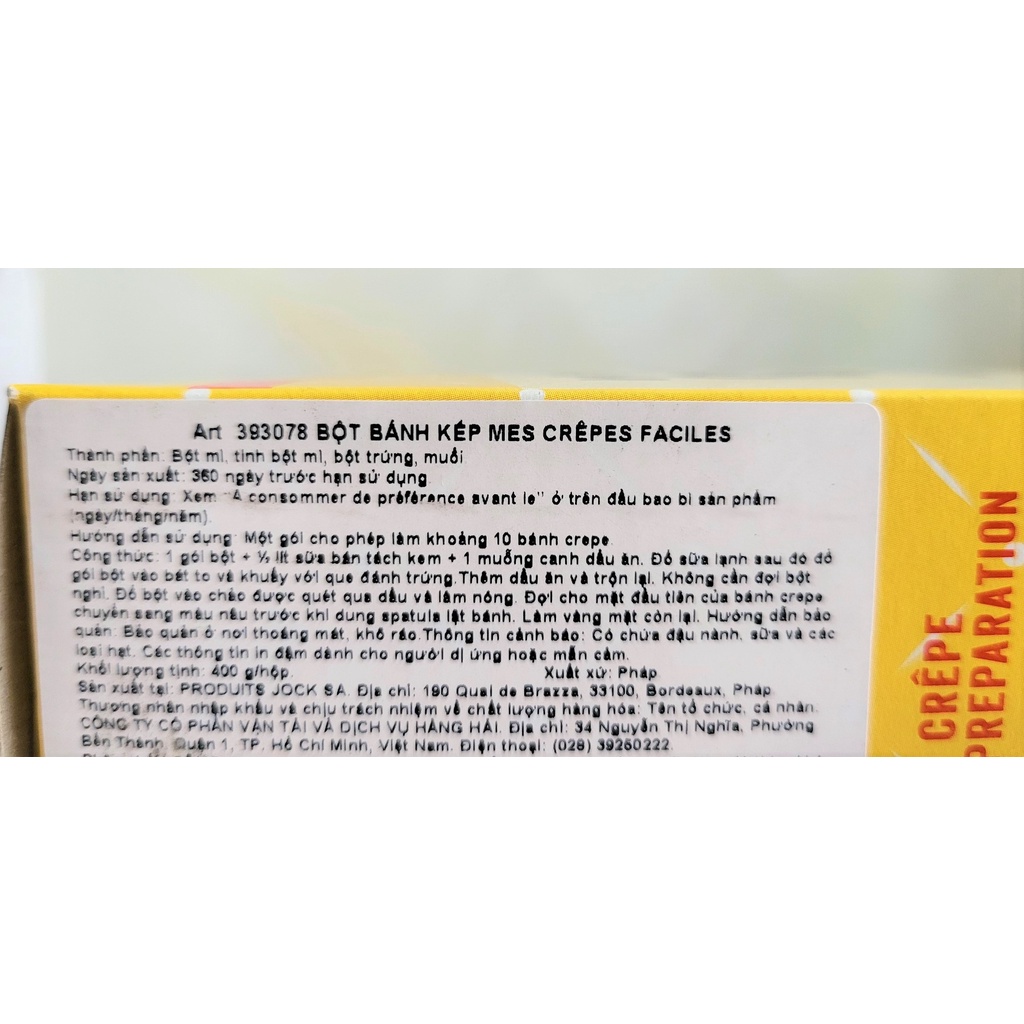 [Hộp 400g] BỘT BÁNH KẾP [France] CSN Crepe Powder