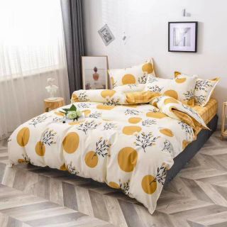 Bộ Chăn Ga Gối Trăng Vàng Cotton Poly