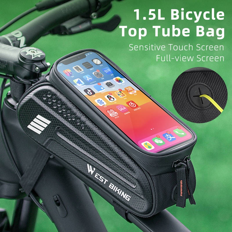 [Fulfilled by Shopee]Túi treo sườn xe đạp WEST BIKING chống thấm nước cho điện thoại cảm ứng 7.0Inch túi xe đạp