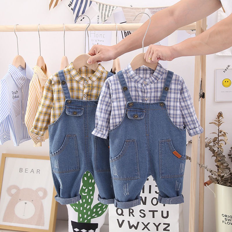 Quần yếm denim dễ thương cho bé trai