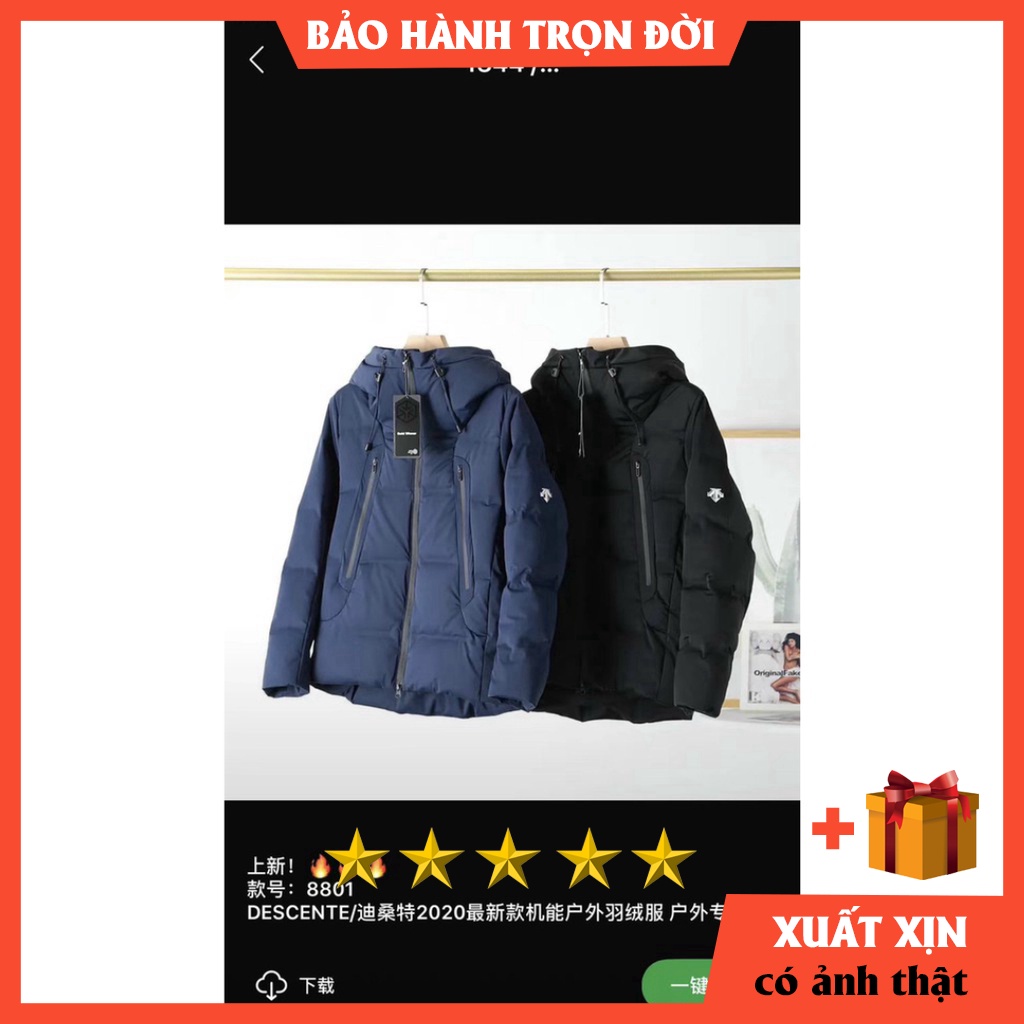 Áo Khoác Phao Nam Giữ Nhiệt Cực Ấm Cao Cấp Descente BẢO HÀNH TRỌN ĐỜI