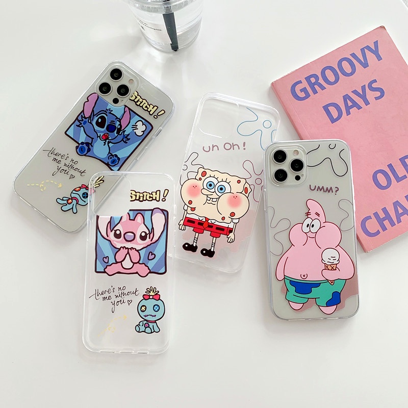 Huawei Y7 Pro/Y6/Y9 Prime 2019 /P smart Z Cute Cartoon Bear Clear Phone Case Shockproof Silicone Soft TPU Back Cover Couple