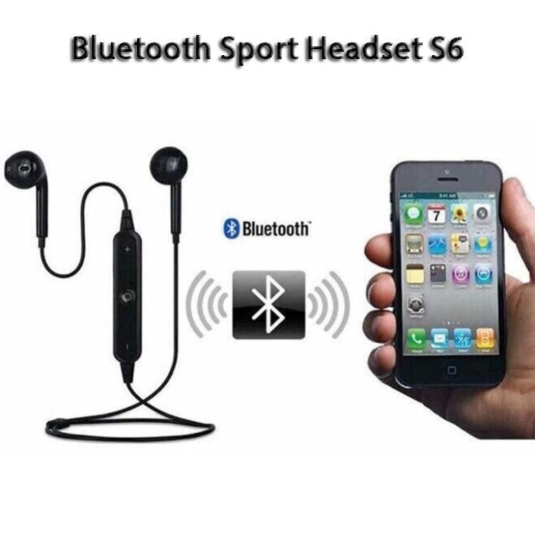 Tai nghe Bluetooth Sports Headset S6 siêu Bass + Tặng kèm dây sạc