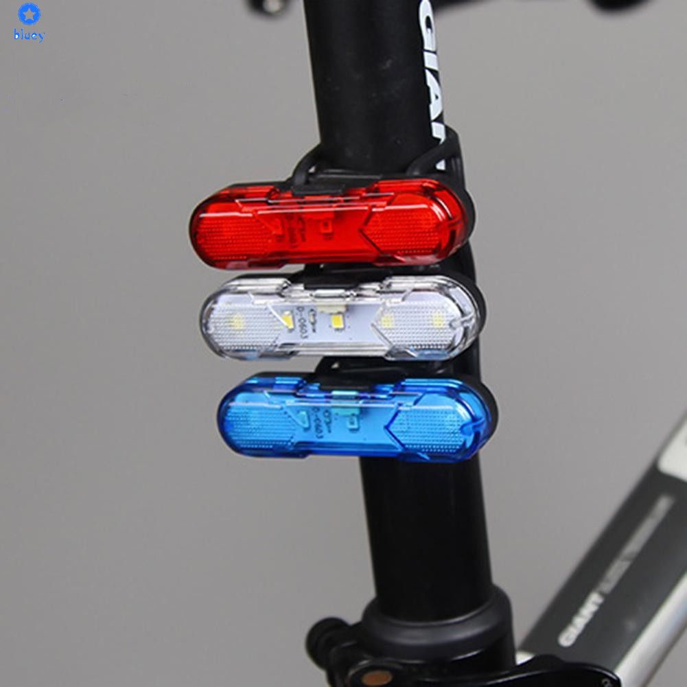 Xe đạp Đèn USB Sạc LED Cảnh Báo Đèn Ban Đêm Xe Đạp Ánh Sáng Phía Sau Xe Đạp Leo Núi Thiết Bị 【Bluey】