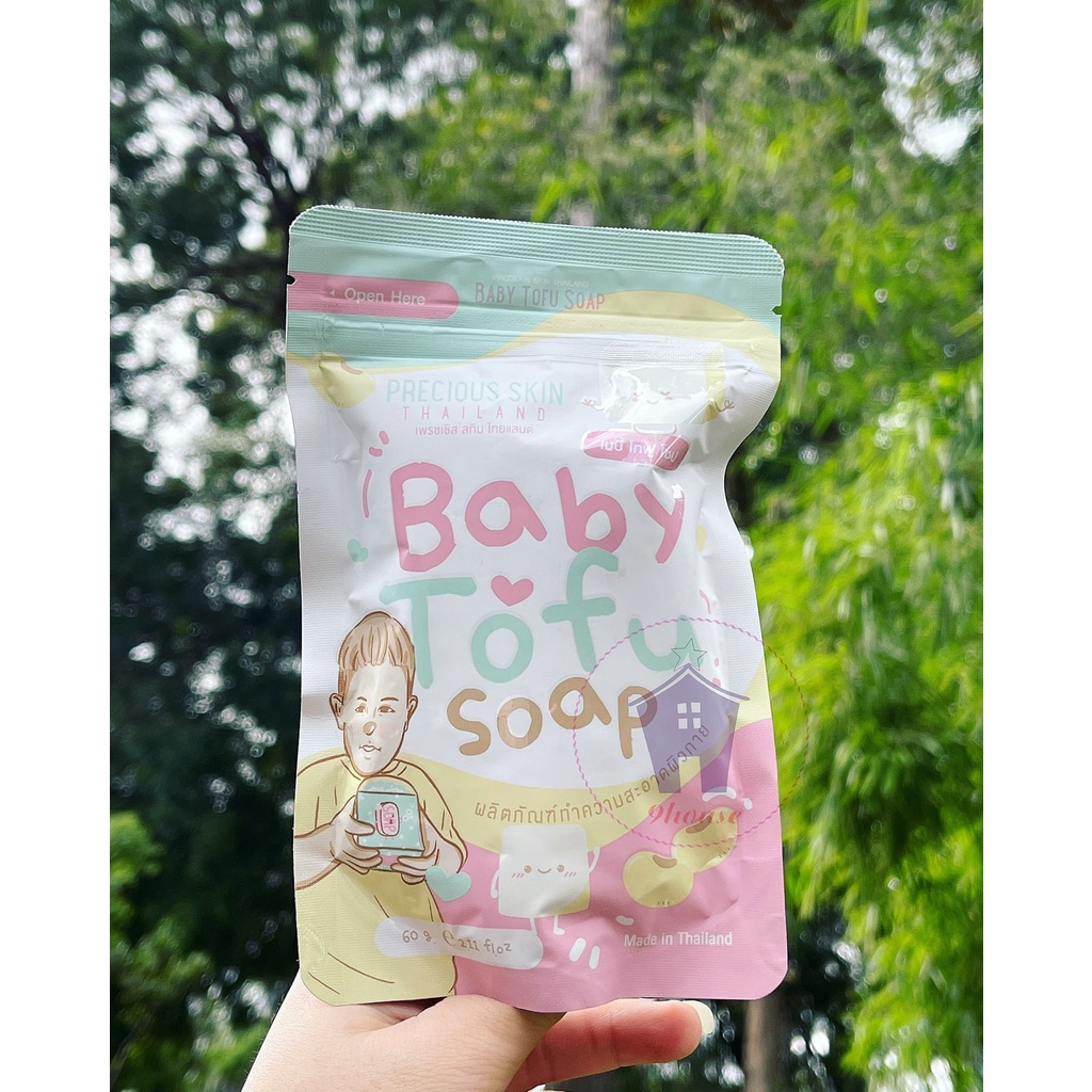 01 Cục Xà Bông Trắng Da BABY TOFU SOAP Precious Skin Thái Lan 60gram