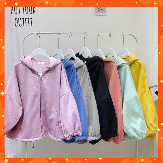 Áo khoác nữ nỉ ngoại croptop tay phồng siêu đẹp