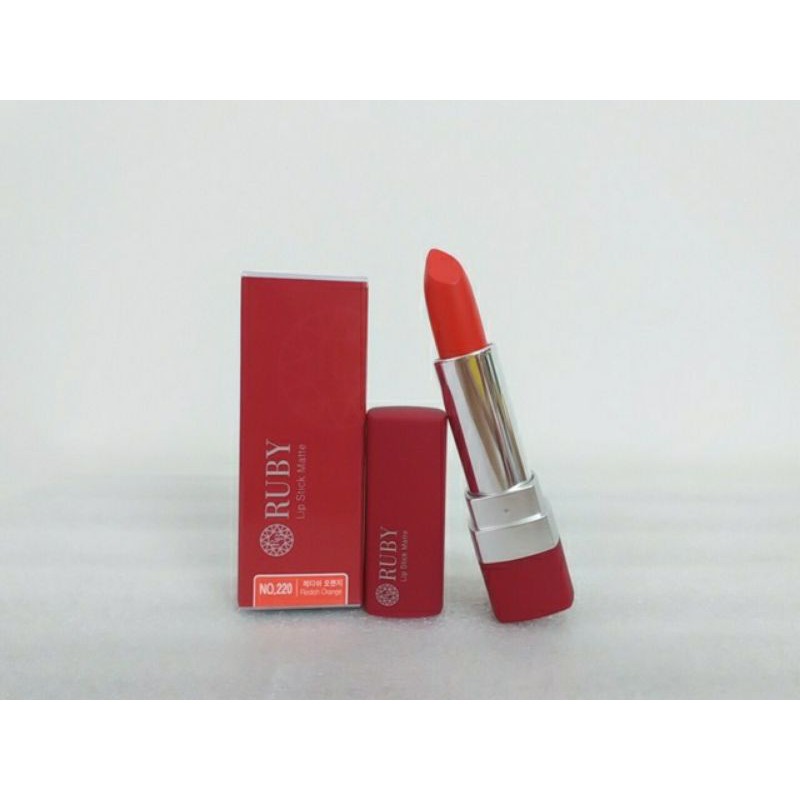🌿HÀNG CHÍNH HÃNG🌿  RUBY LIP STICK MATTE 💄NO. M220 màu cam💄 SON LÌ SIÊU KHÓA MÀU