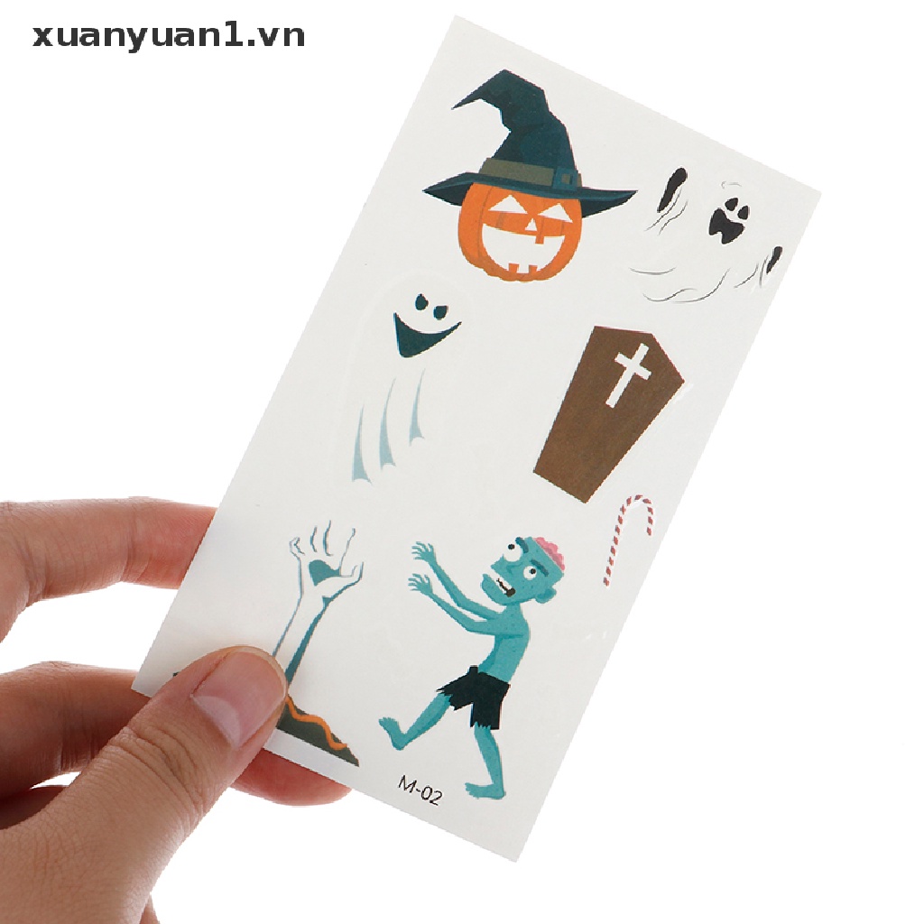 Set 10 Tấm Hình Xăm Dán Phát Quang Phong Cách Halloween Độc Đáo