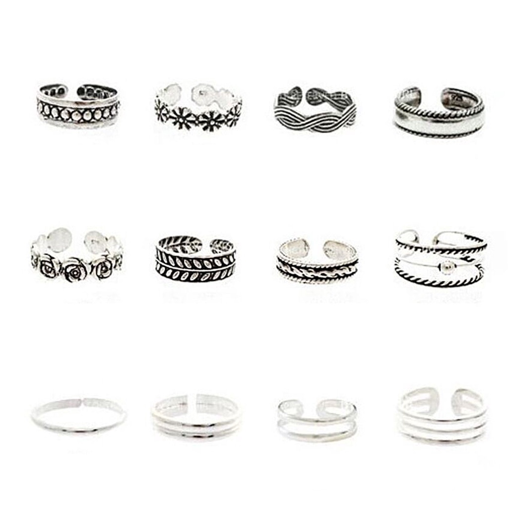 Bộ 12 Nhẫn Đeo Ngón Chân Cá Tính Cho Nam Và Nữ
