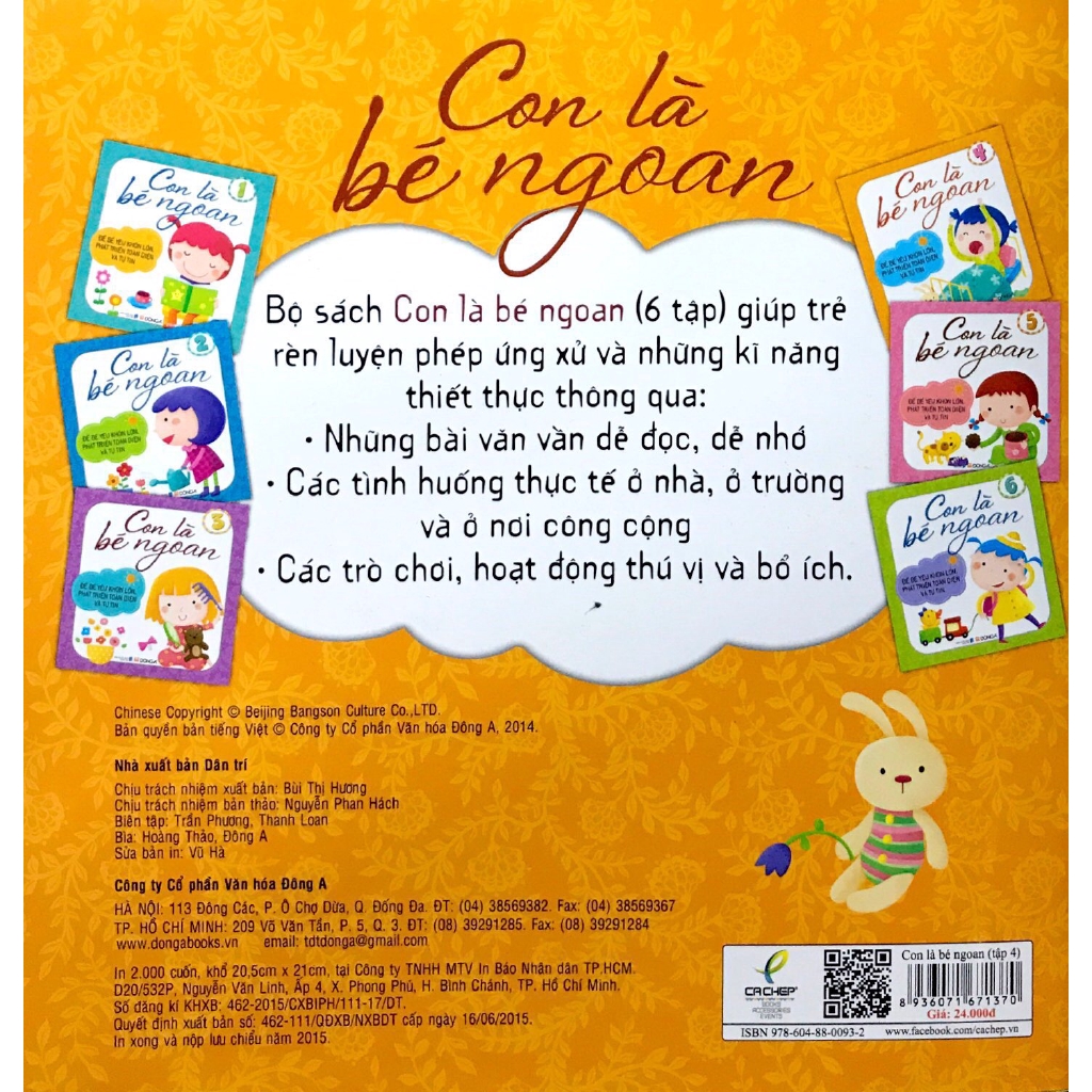 Sách - Con Là Bé Ngoan Tập 4: Để Bé Yêu Khôn Lớn, Phát Triển Toàn Diện Và Tự Tin