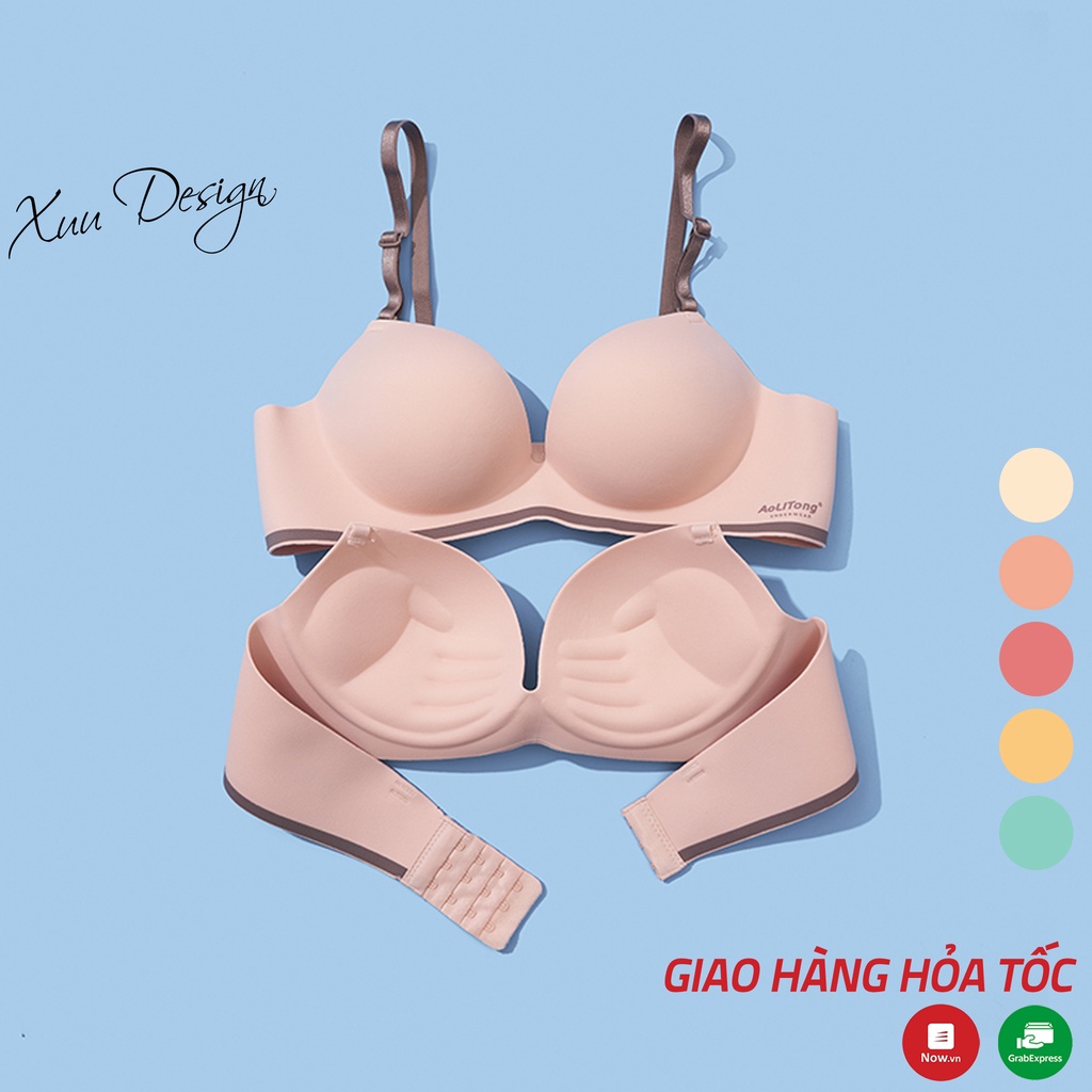Áo ngực nữ không gọng XUU vải su đúc đệm dày hình bàn tay nâng đỡ ngực - AV56