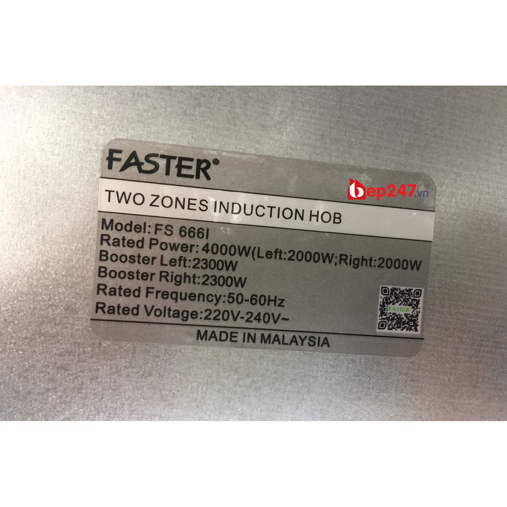 [Mã ELMS5TR giảm 5% đơn 5TR] Bếp từ Faster FS 666I nhập khẩu Malaysia, bếp từ đôi, bếp điện từ