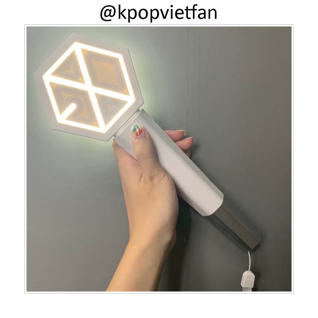 Lightstick EXO PHARYNX BONG ver 2 đèn cổ vũ nhóm nhạc EXO hộp gấp trắng thay chuôi bạc unoff